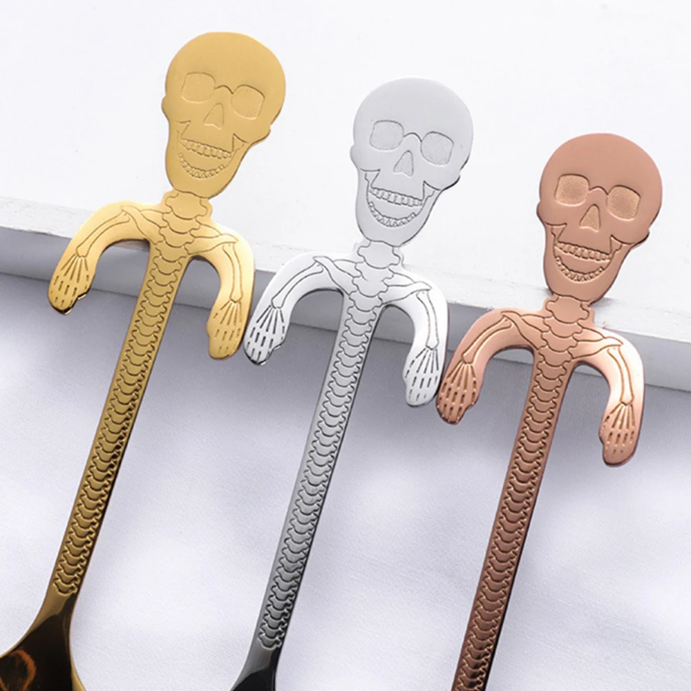 1 шт. нержавеющая сталь Череп котенок дизайн кофейная чайная мешалка десертный