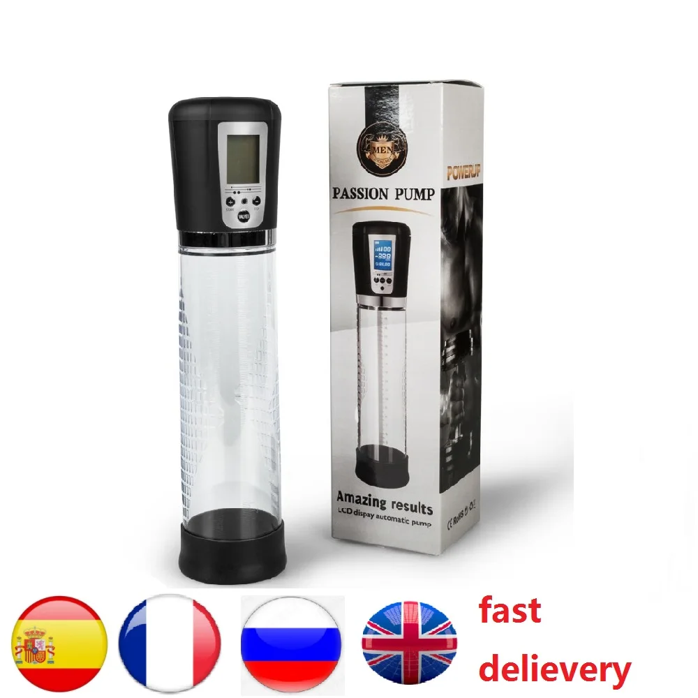 Электронный насос для пениса с ЖК дисплеем вибратор секс игрушки USB зарядкой