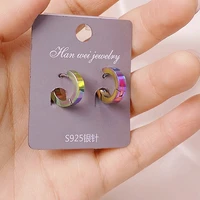 juwang 2021 new vintage punk hoop earrings titanium stainless steel earrings for women men simplicity fashion jewelry pendientes