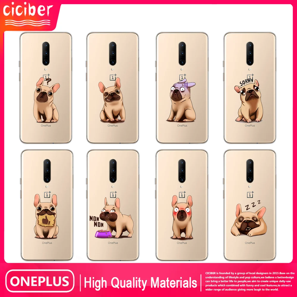 

Dog Pug Case For Oneplus 8 Pro 8T 7T 7 6T 6 Nord N10 N100 Pro Glass Phone Cases for one plus 8 1+7 1+7t 1+8t 1+6 1+6t Cover Capa
