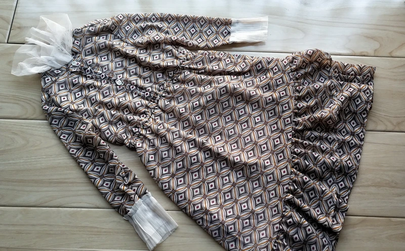 Наряд для дня рождения русалки с оборками детский шифоновый гофрированный