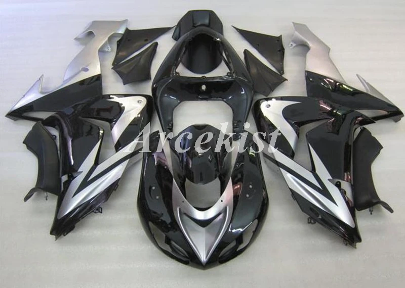 

New ABS whole Fairings Kit Fit for Kawasaki Ninja ZX-10R ZX10R 10R 2006 2007 06 07 Bodywork set black silver