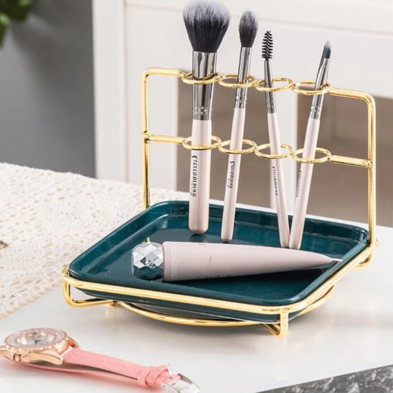 Скандинавский креативный Настольный металлический органайзер для косметики