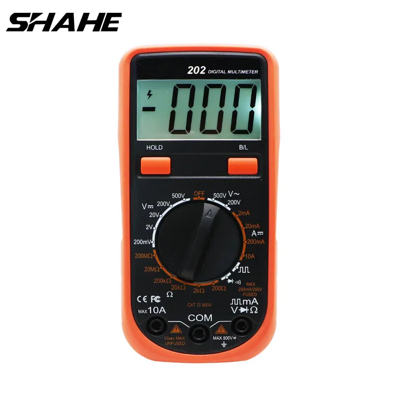 Портативный цифровой мультиметр shahe VC202 тестер сопротивления и напряжения