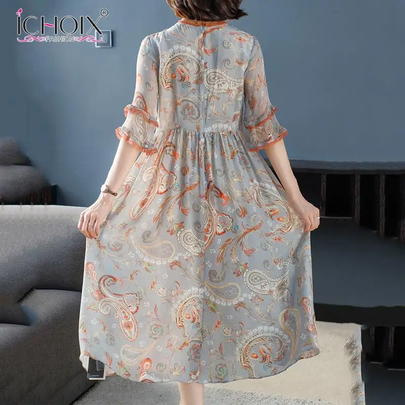 Женское шелковое платье с принтом Элегантное длинное вечернее в китайском стиле