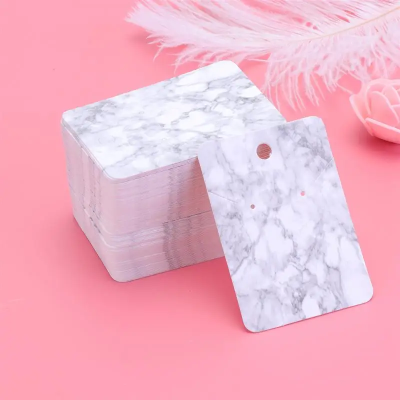 100 шт простое ожерелье с мраморным узором держатель для сережек Упаковочная