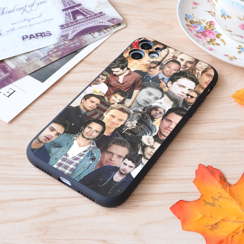 

For iPhone Sebastian Stan Collage Print Soft Matt Apple iPhone Case
