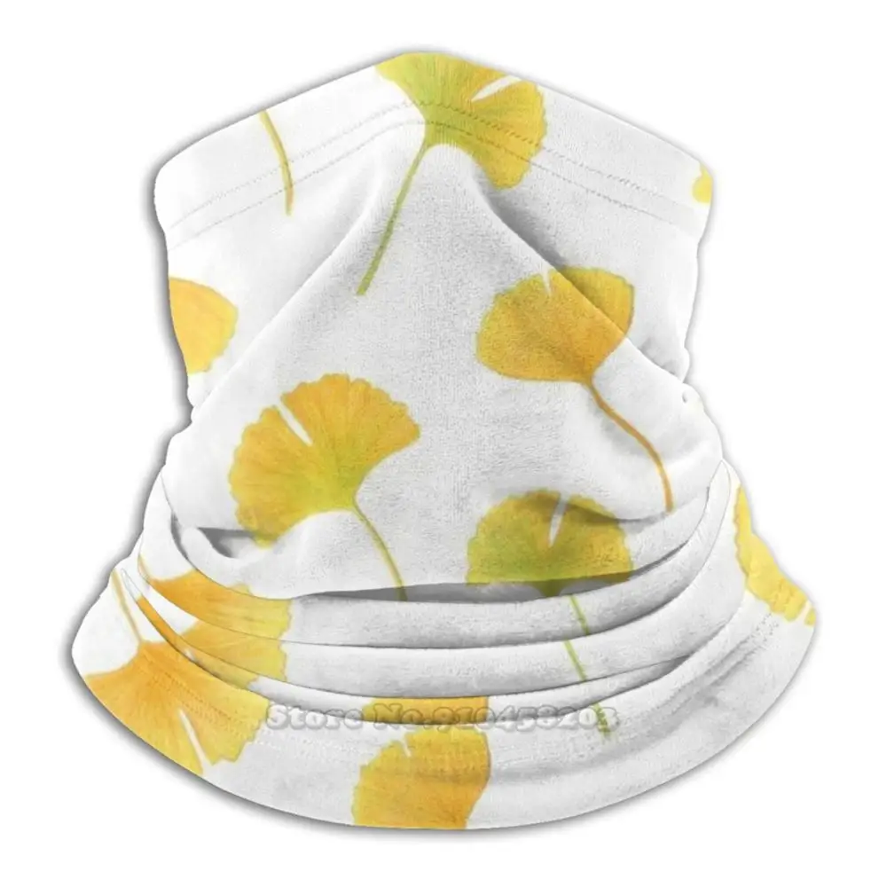 

Мягкая флисовая маска-шарф, с 3D рисунком листьев гинкго, гинкго, билоба, гингко, для осени