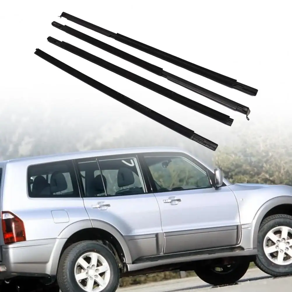 

4Pcs Seal Protector Good Leakproofness Rainproof Glass Window Moulding Weatherstrip for Mitsubishi Pajero Leopaard Lancer