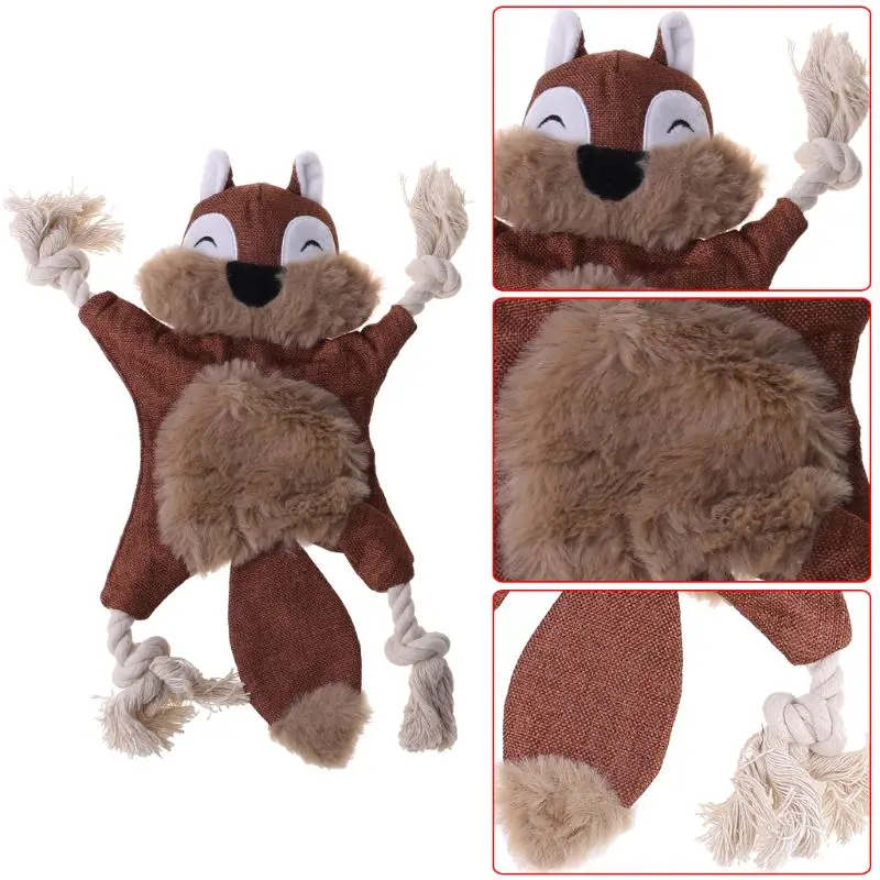 

Dog Squeaky Toys No Stuffing Crinkle Chew Toy with Cotton Rope Knots for Puppy LX9C