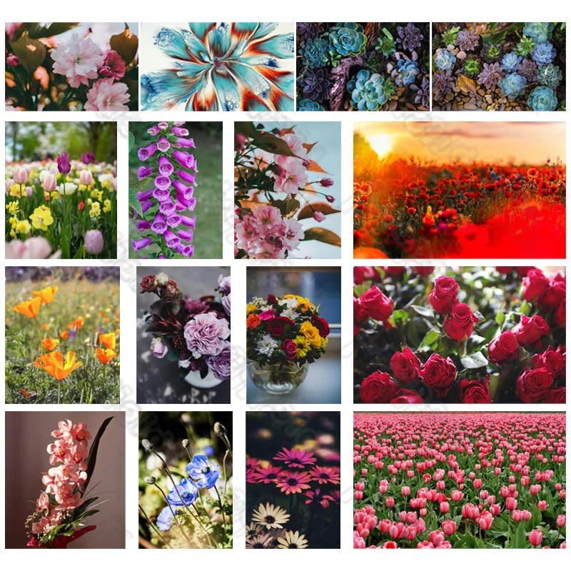 

Diy Diamond Decoration Painting Plant Succulents Pink Flower Square Diamond Round Diamond Customizable Wall Art Decoration