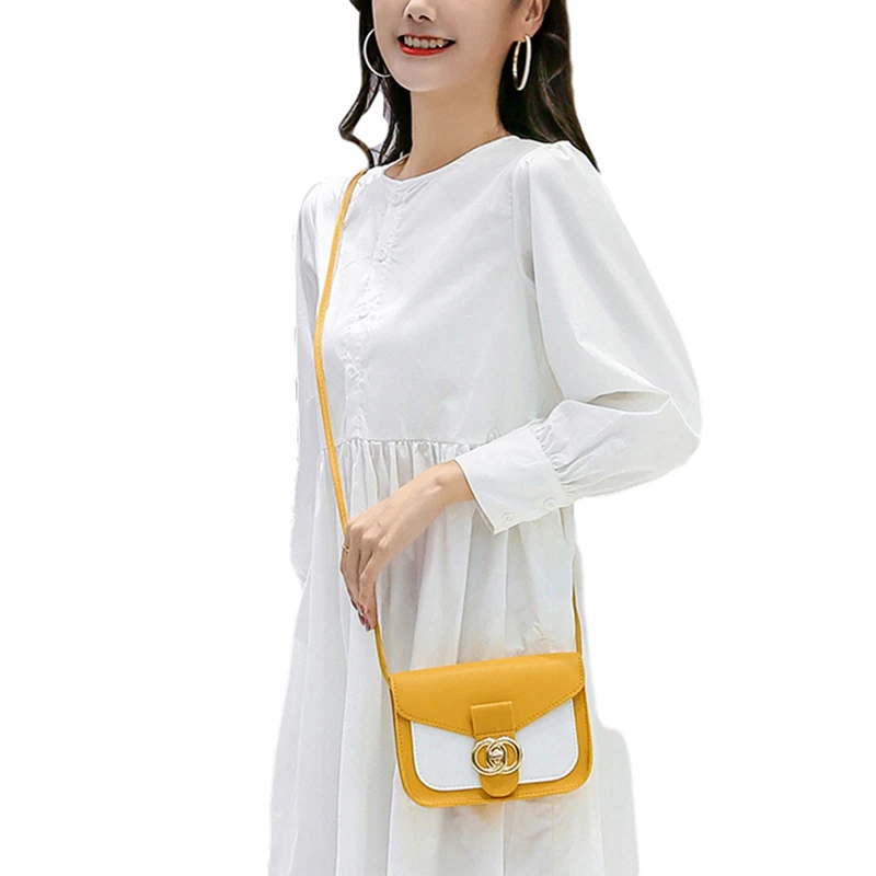 

Women Crossbody Bag Color Block Faux Leather Small Shoulder Bag Cute Designer Satchel Cell Phone Storage Pouch
