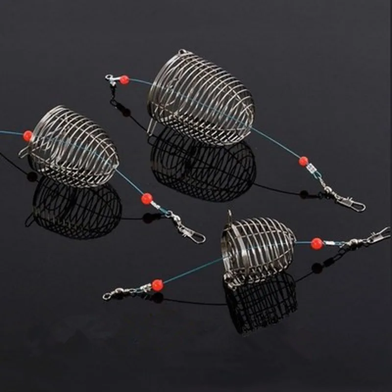 1 шт. клетка для рыболовных приманок из нержавеющей стали S/M/L ловли рыбы с круглой