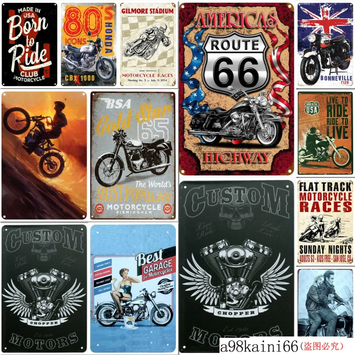 Motorcycle Club Ресторан Бар Паб домашний декор настенная живопись Wall Art металлическая