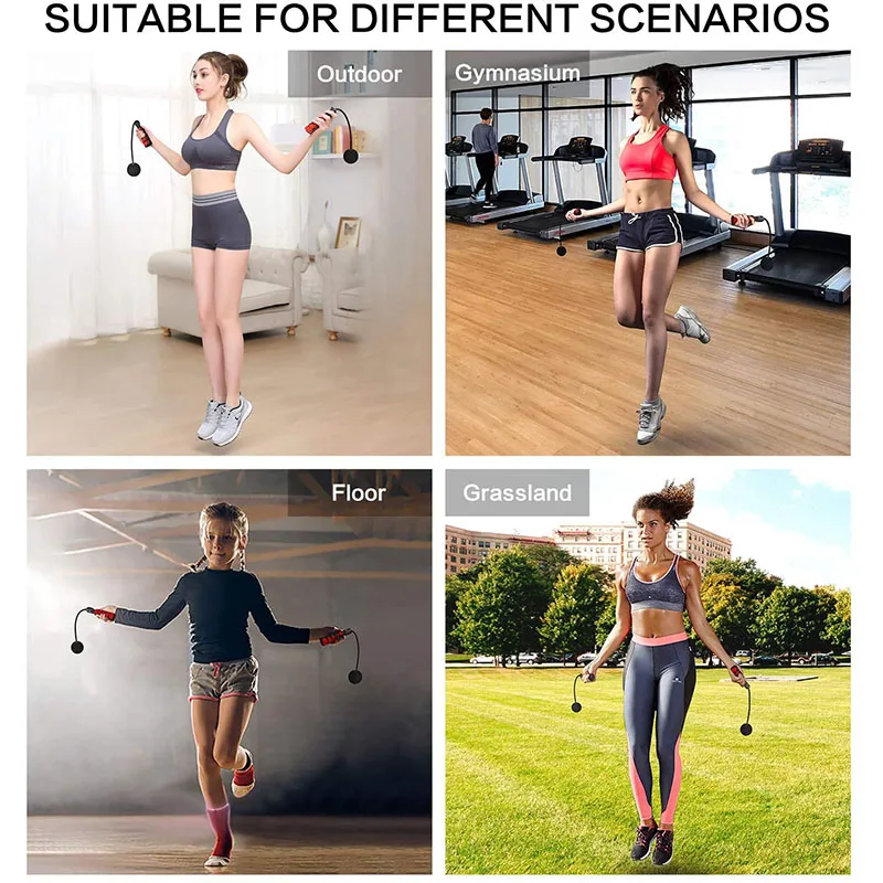 

Cordless Fitness Adjustable Weighted Ball Cordless Jump Rope for Men Women Kids Boxing Training Fat-burning Equipment 07JW357