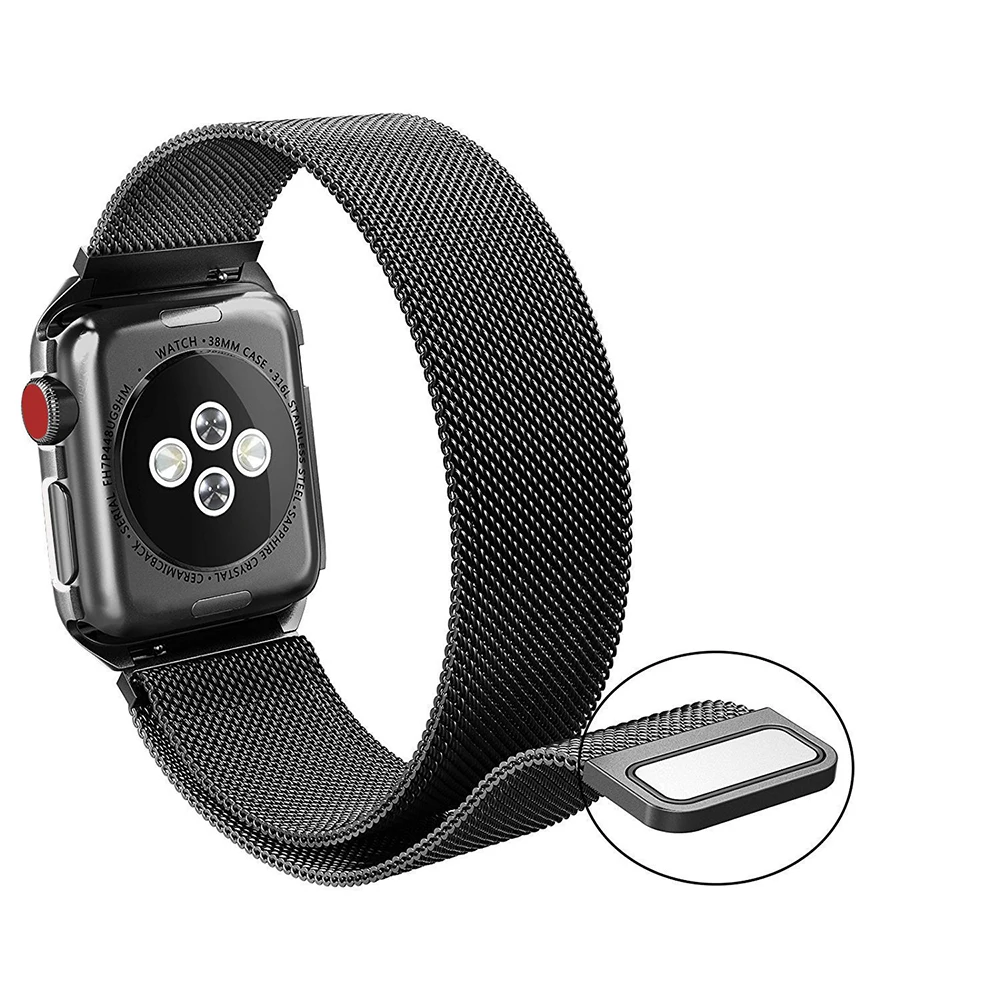Ремешок Mlianese с петлей + металлический чехол для Apple Watch 3 2 1 ремешок 42 мм 38 Iwatch 5 4 44 40