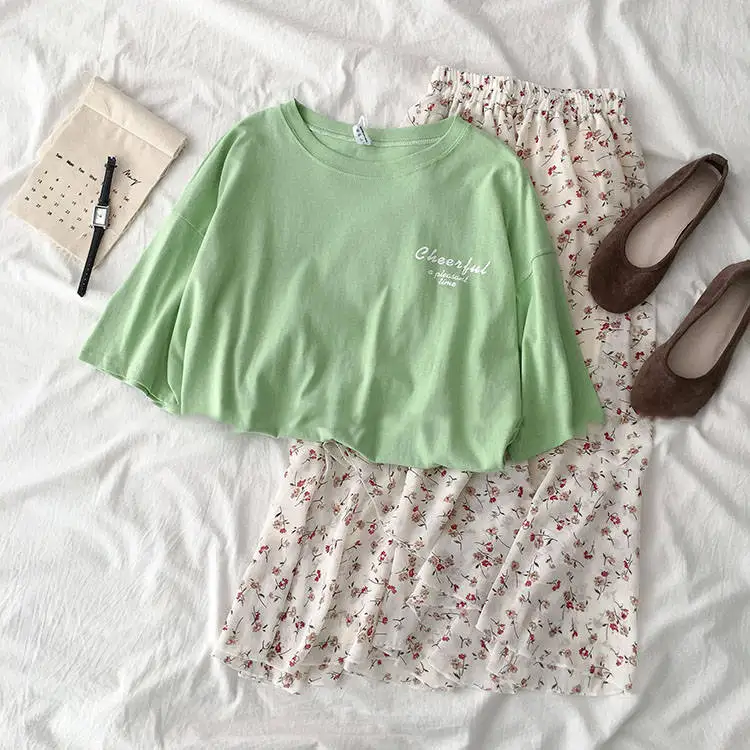 Женский костюм Лето 2020 Женская обувь в Корейском стиле новый комплект одежды