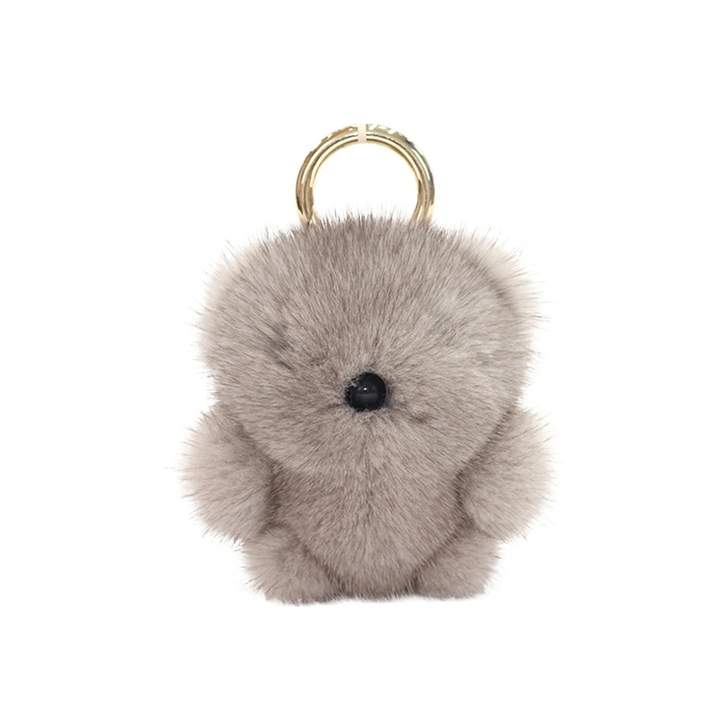 

Keychain Woman Bag Hang Pendant Real Mink Fur Key-Ring Car Charm Mini Toy Pendant