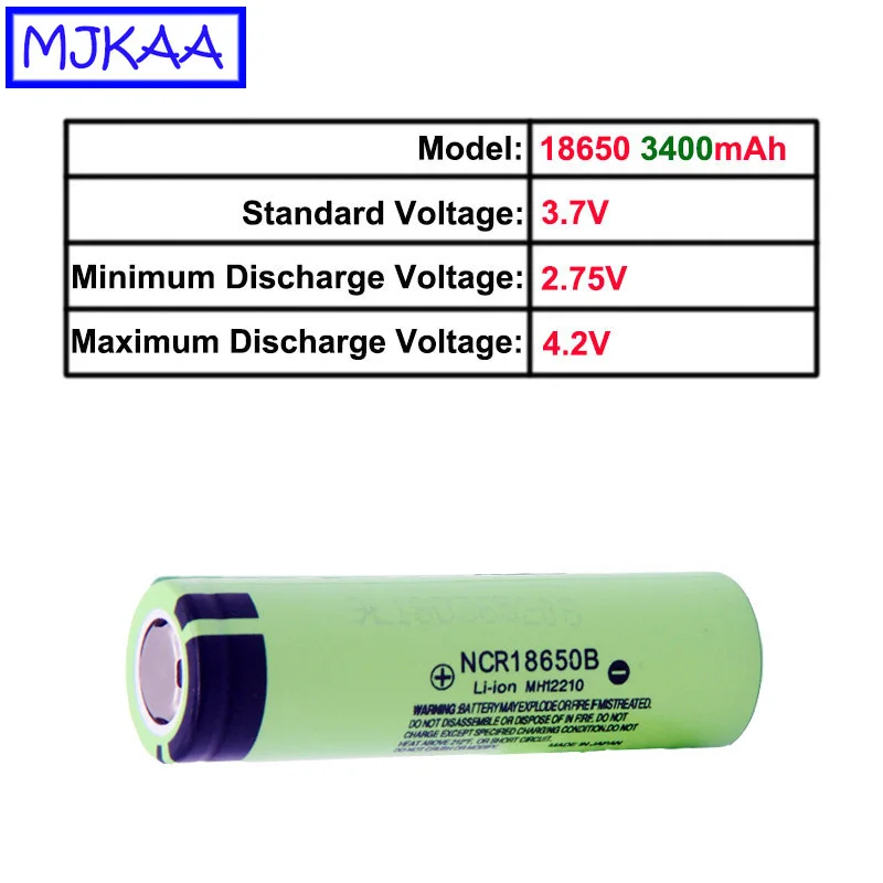 6 шт. NCR18650B 3,7 V 3400mAh 18650 литий-ионная аккумуляторная батарея для фонариков