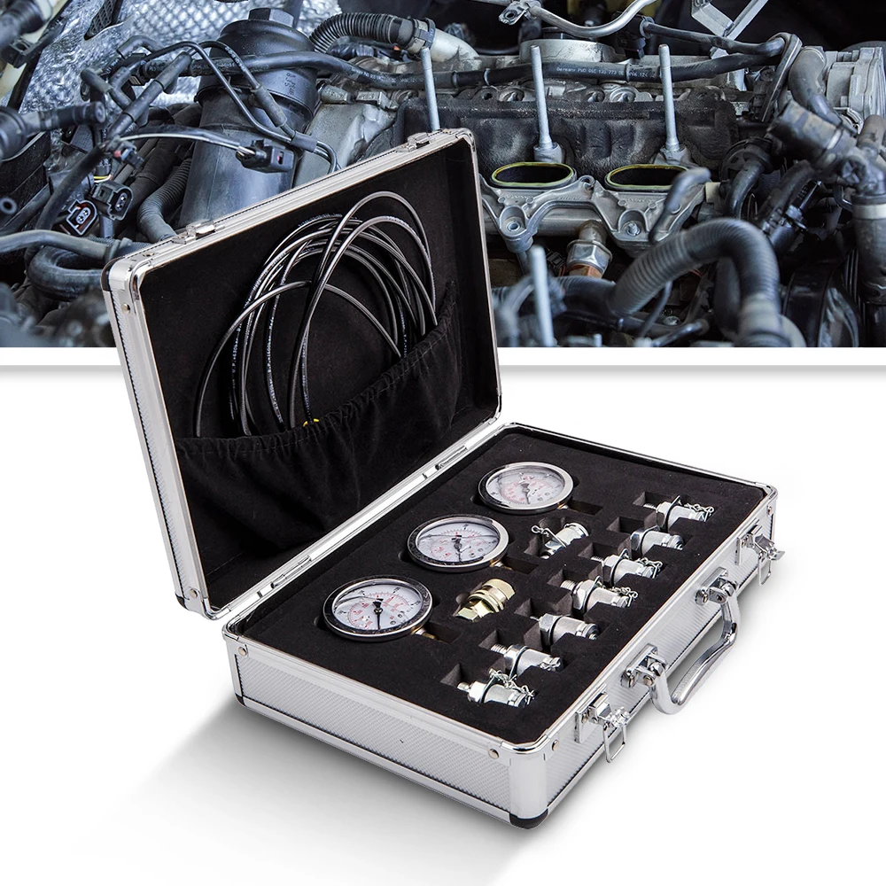 

Hydraulic Pressure Gauge Test Coupling Tester Tool Kit For Excavator Caterpillar Testing Diagnostic Tool Set UNF9/16-18