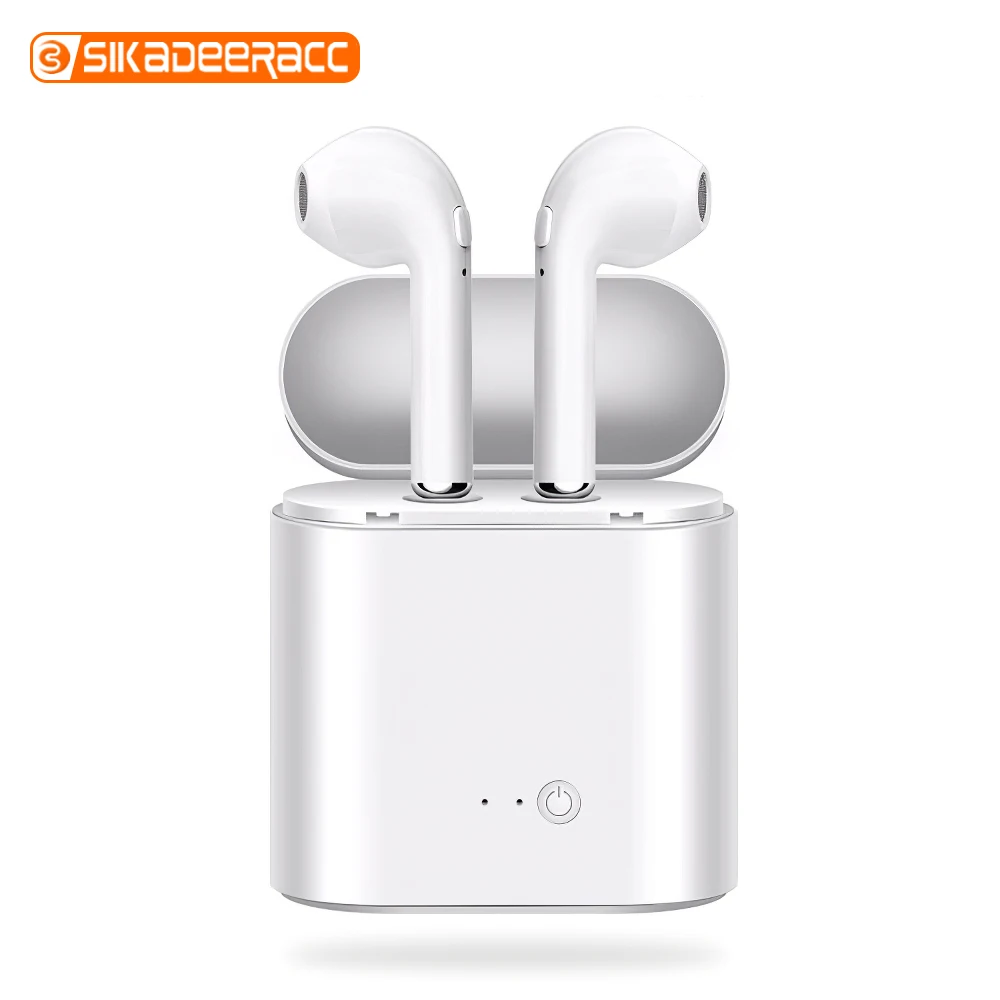 Беспроводные Bluetooth наушники i7s TWS спортивные вкладыши гарнитура с зарядным боксом