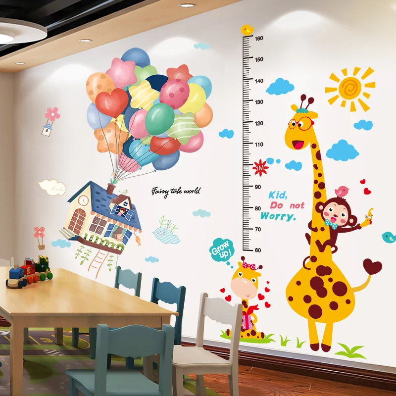 

[SHIJUEHEZI] Colorful Balloons Wall Stickers DIY Giraffe Animal Wall Decals for Kids Rooms Baby Bedroom Nursery Home Decoration