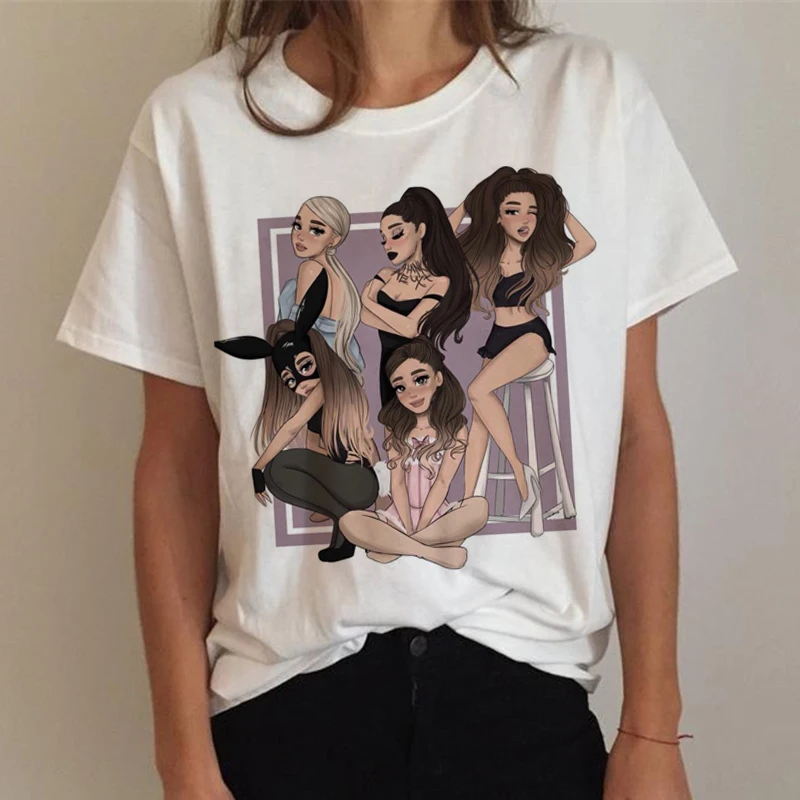 Футболка Ariana Grande женская с принтом модная рубашка в стиле Харадзюку надписью Thank U