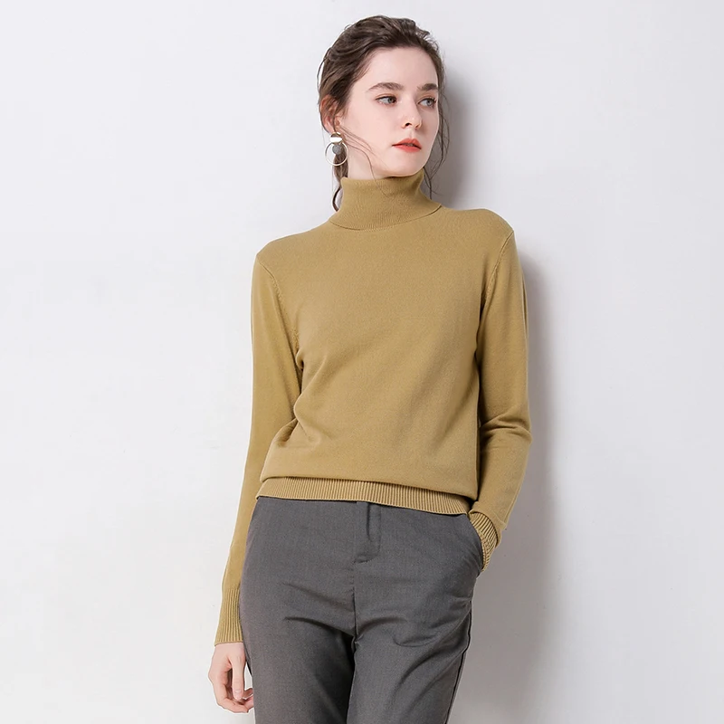 Осень-зима 2022 свитер Женский кашемировый с высоким воротником вязаный пуловер