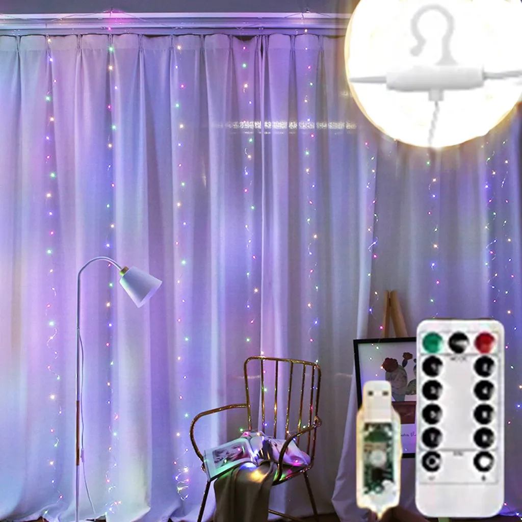 

СВЕТОДИОДНАЯ Гирлянда-занавеска с дистанционным управлением, 10 м