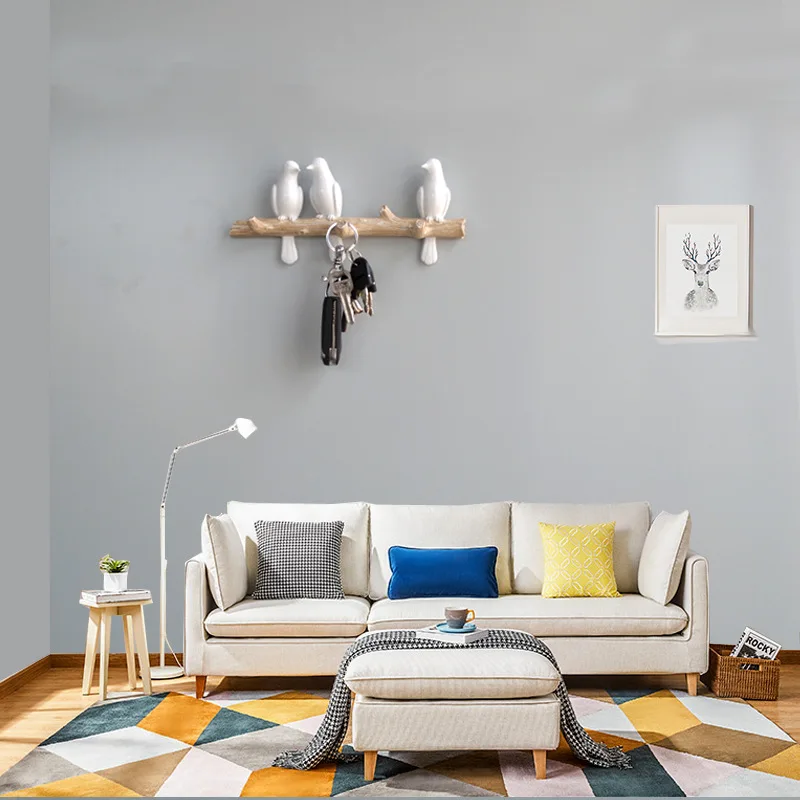 Вешалка с птицами из смолы настенные украшения аксессуары для дома гостиной