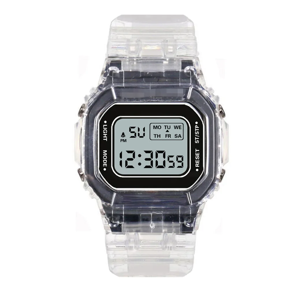

New Fashion Electronic Wrist Watch for Women Digital Watch Transparent Square Reloj Mujer Clock Gifts Relogio Feminino