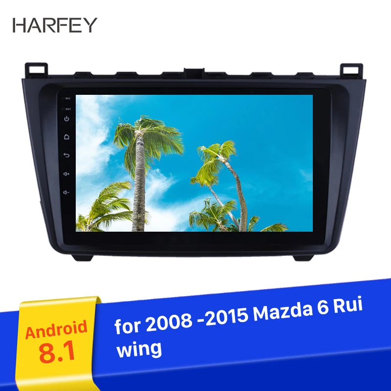 Harfey Android 8 1 2DIN Автомагнитола радио аудио gps мультимедийный плеер для Mazda 6 Rui wing 2008