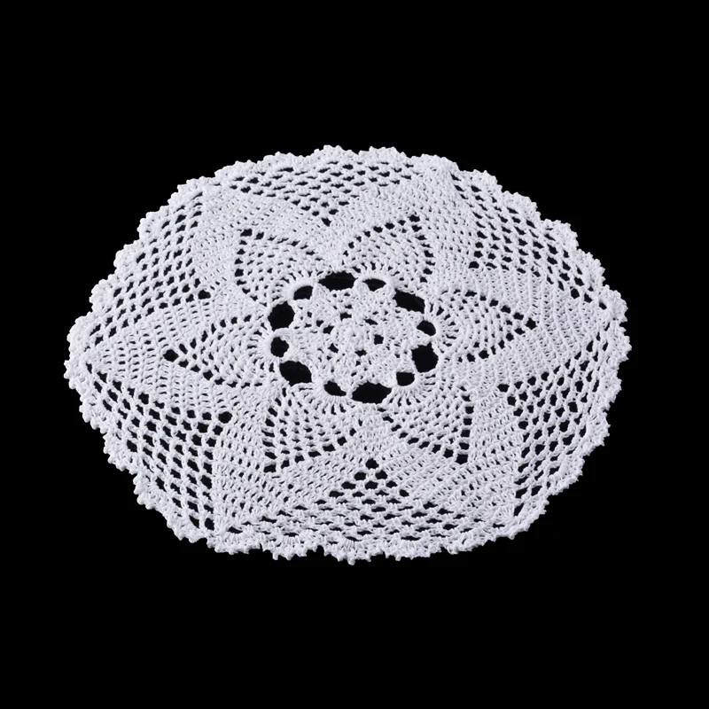 Круглый коврик для вязания крючком ручной работы хлопковая ажурная подставка
