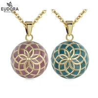 eudora 20mm blue pink flower ball harmony ball musical pendant angel caller bola necklace for baby pregnancy jewelry gift idea