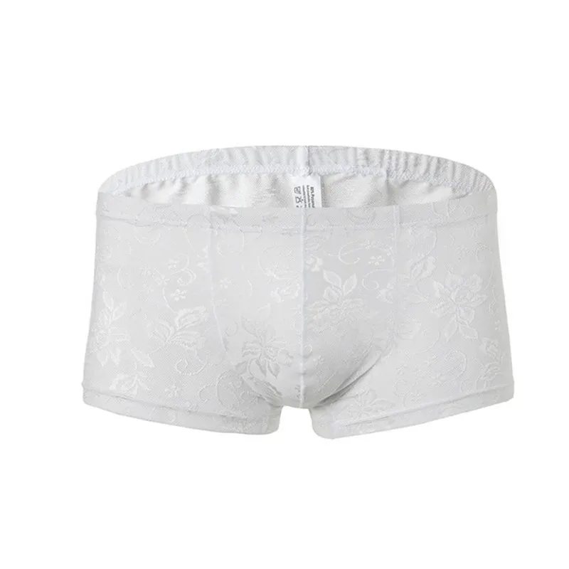 Мужское сексуальное нижнее белье с цветочным кружевом эффектом потертости для