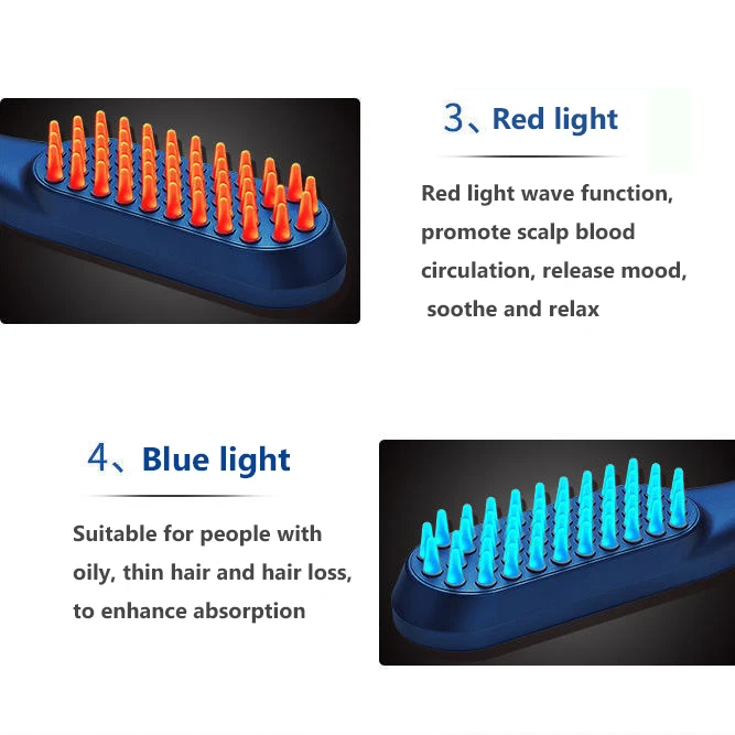 Расческа для роста волос новая вибрационная фототерапия массажная расческа