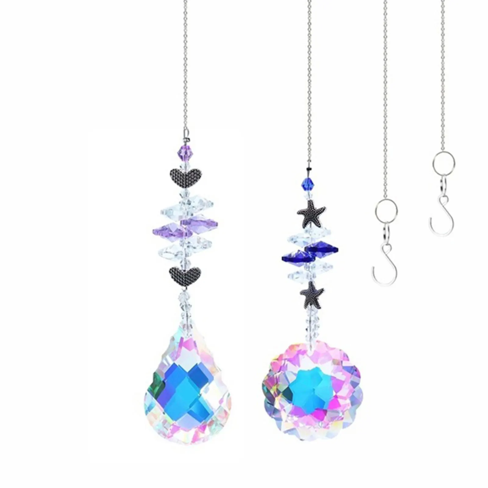 

Pendant Crystal Prisms Hanging Suncatcher Hand Crafts Pendulum Pendants For Window Home Garden Decoration QP2