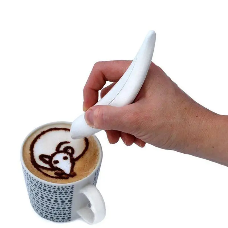 Креативная электрическая ручка для латте украшения кофейного торта резьбы на