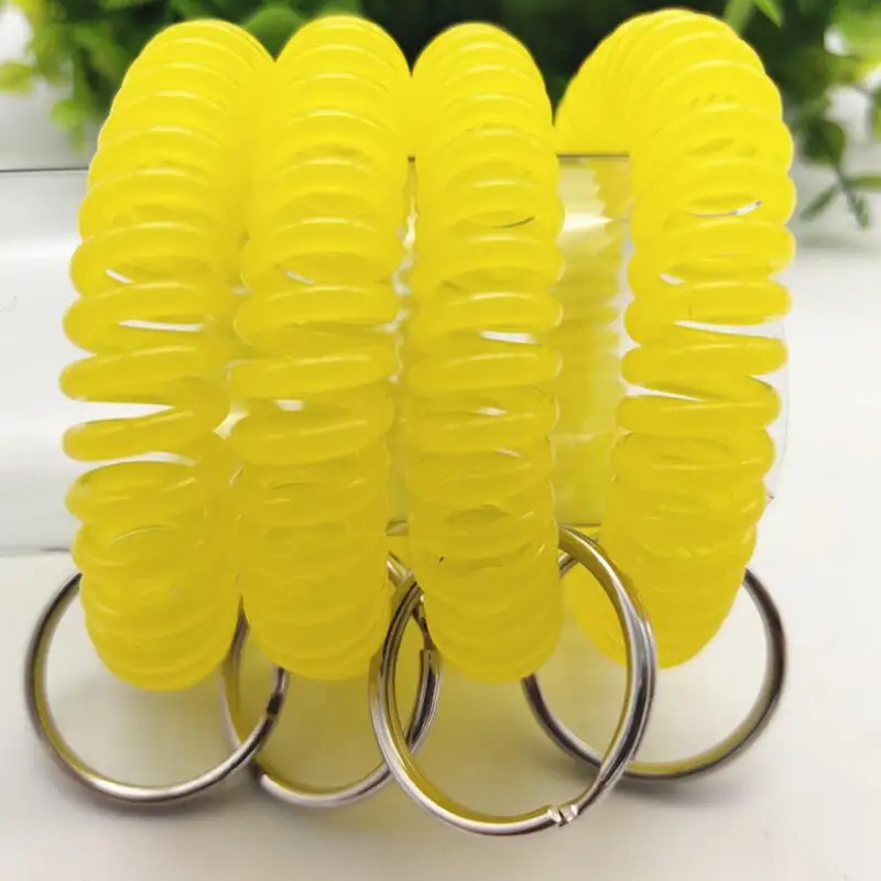 安い 500 個伸縮スパイラル手首コイルキータグ春手リング衣服タグ腕時計バンドキーホルダー LX8704