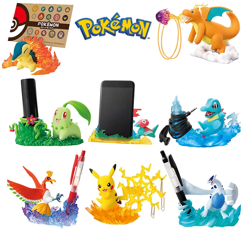 

Pokémon Blind Box Kawaii Anime Character Desktop Assistant Series Ho-Oh Totodile Chikorita Lucky Model Random Doll Decoration