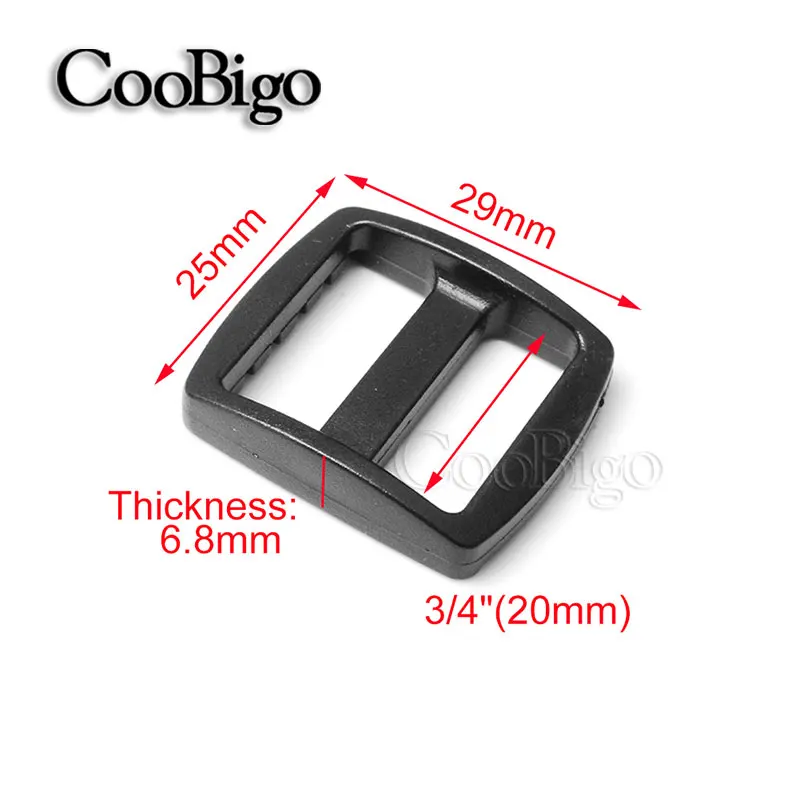 20 шт. разноцветные трехскользящие пластиковые пряжки с регулируемой пряжкой для