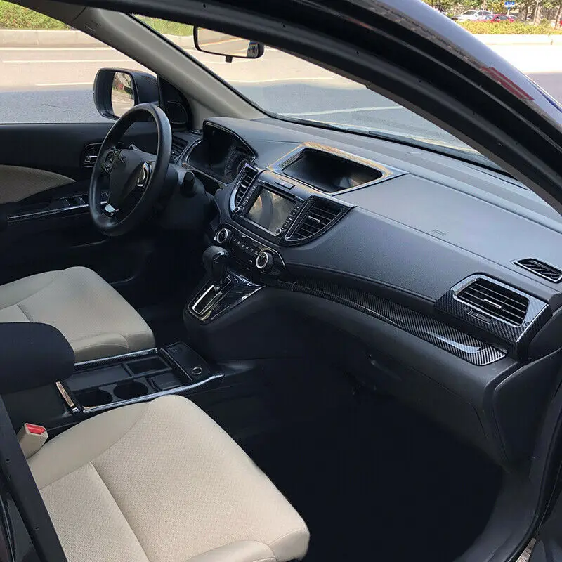 Для Honda CRV CR-V 2012 2013-2016 Углеродное Волокно Рамка для приборной панели декоративная