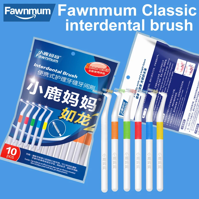 

Fawnmum 10/set L-shaped single independent Interdental Brushesfor Teeth Cleaning Brushes for Braces Dental CareOrthodontic Brush