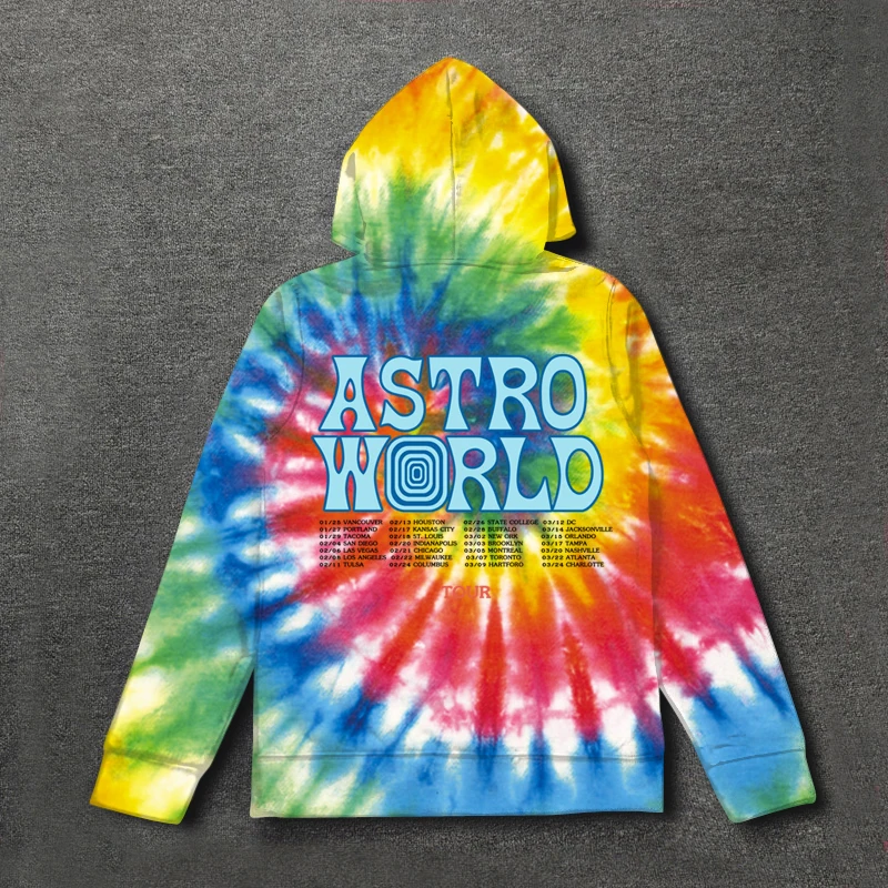 Уличная одежда Трэвиса Скотта астромира астронавта tie Dye Толстовка для мужчин и