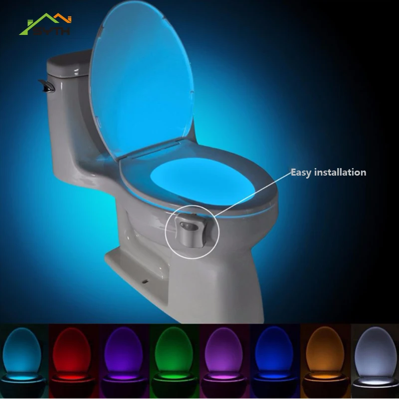 Светодиодный светильник для унитаза 8 цветов индукционный ночник подвесное