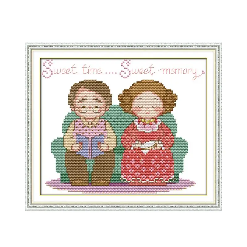 Live together till old and grey cross stitch kit 14ct 11ct count pre printed canvas x stitches embroidery DIY handmade plus | Дом и сад