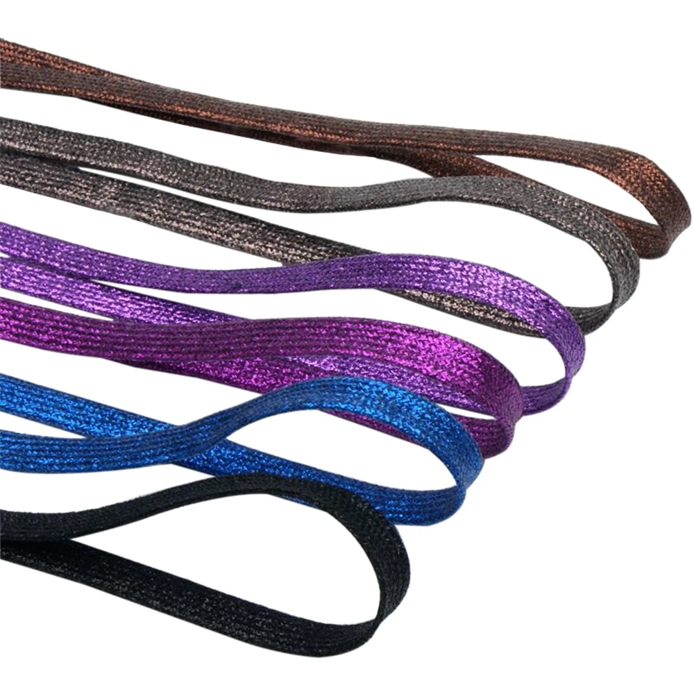 Metallic Glitter Shiny Gold Shoelace Silver Flat Shoe Laces