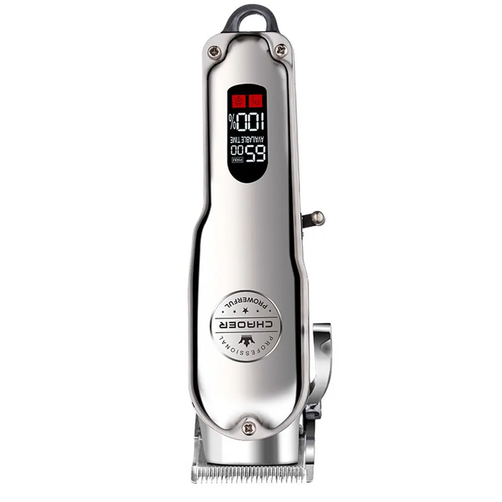 

C99 Electric All-metal LCD Clipper Hair Clipper Modeling Oil Head Push LED Smart Display R-shaped Fillet Design