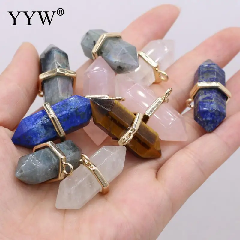 1pcs Natural Rose Quartzs Tiger Eye Crazy Agates Pendant Stone Pendants For Jewelry Making Diy Necklace Size 17x35mm Wholesale | Украшения