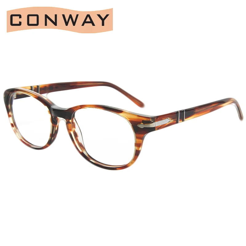 

Мужские и женские очки с прозрачными линзами Conway, Ретро стиль, очки без рецепта, качественная оправа из ацетата, очки Гавана
